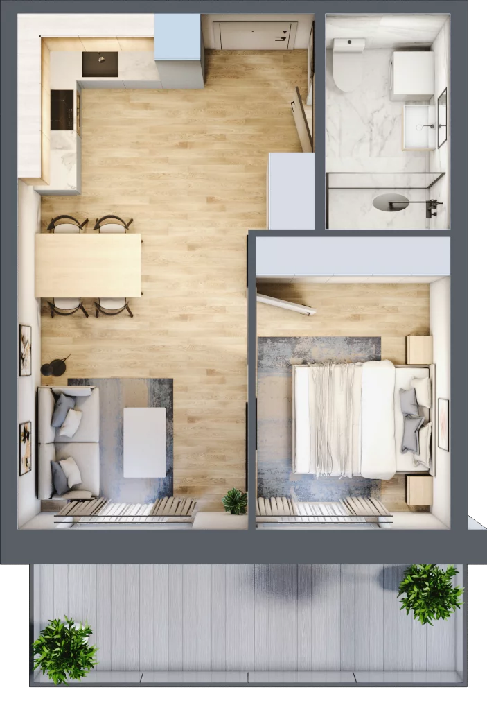 2 pokoje, apartament 35,55 m², parter, oferta nr A.002, Perłowa Przystań Kołobrzeg Etap 2, Kołobrzeg, Osiedle Nr 7 Ogrody, Strefa Uzdrowiska, ul. Kołłątaja