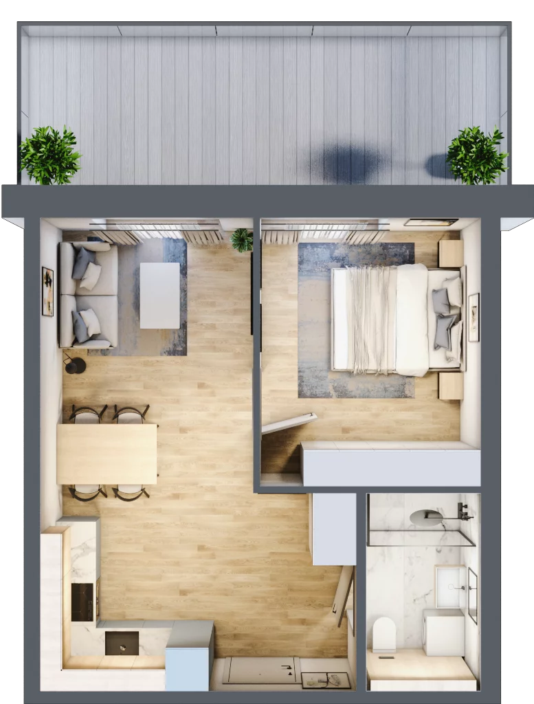 2 pokoje, mieszkanie 39,45 m², parter, oferta nr A.011, Perłowa Przystań Kołobrzeg Etap 2, Kołobrzeg, Osiedle Nr 7 Ogrody, Strefa Uzdrowiska, ul. Kołłątaja