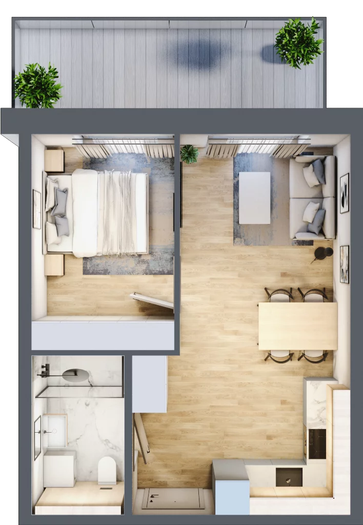 2 pokoje, mieszkanie 35,55 m², piętro 1, oferta nr A.110, Perłowa Przystań Kołobrzeg Etap 2, Kołobrzeg, Osiedle Nr 7 Ogrody, Strefa Uzdrowiska, ul. Kołłątaja