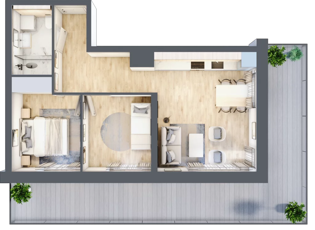 3 pokoje, apartament 49,06 m², piętro 2, oferta nr A.215, Perłowa Przystań Kołobrzeg Etap 2, Kołobrzeg, Osiedle Nr 7 Ogrody, Strefa Uzdrowiska, ul. Kołłątaja