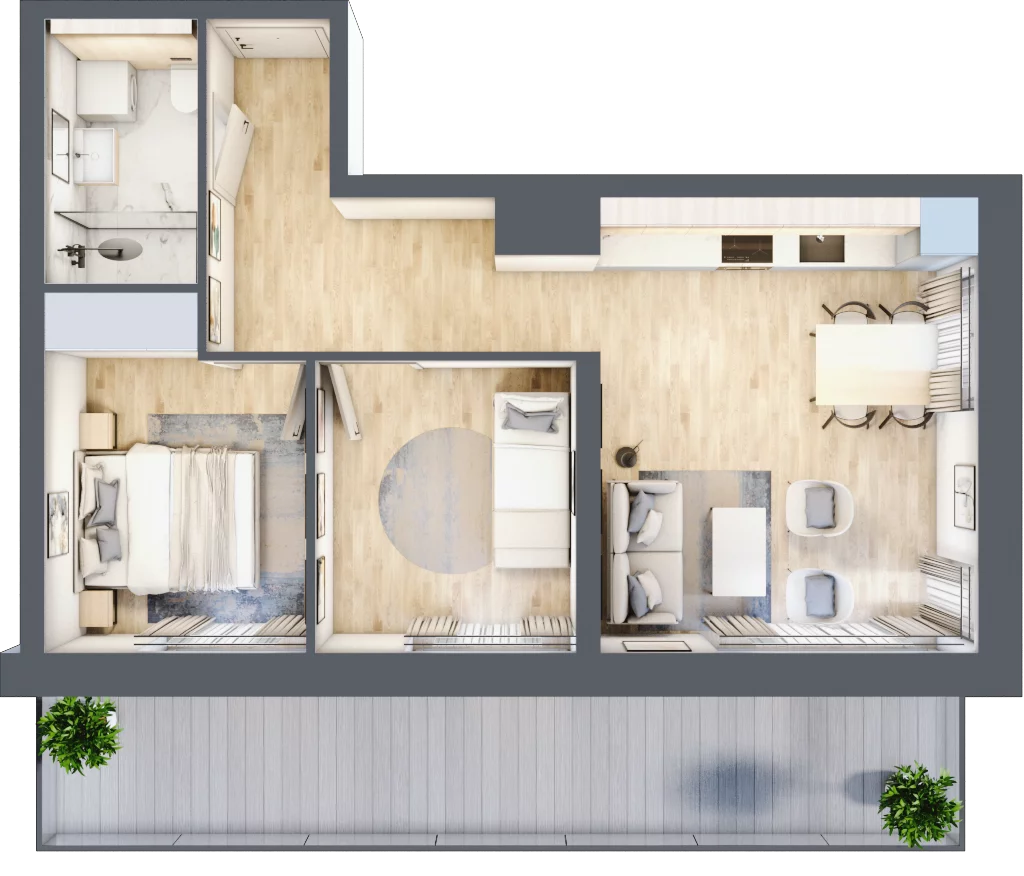 3 pokoje, apartament 49,24 m², parter, oferta nr A.015, Perłowa Przystań Kołobrzeg Etap 2, Kołobrzeg, Osiedle Nr 7 Ogrody, Strefa Uzdrowiska, ul. Kołłątaja