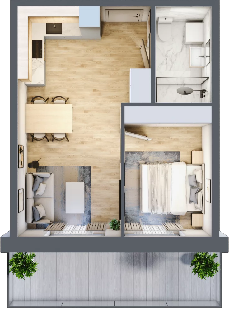 2 pokoje, mieszkanie 35,55 m², piętro 1, oferta nr A.119, Perłowa Przystań Kołobrzeg Etap 2, Kołobrzeg, Osiedle Nr 7 Ogrody, Strefa Uzdrowiska, ul. Kołłątaja