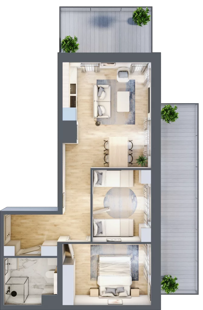 3 pokoje, apartament 50,43 m², parter, oferta nr A.014, Perłowa Przystań Kołobrzeg Etap 2, Kołobrzeg, Osiedle Nr 7 Ogrody, Strefa Uzdrowiska, ul. Kołłątaja