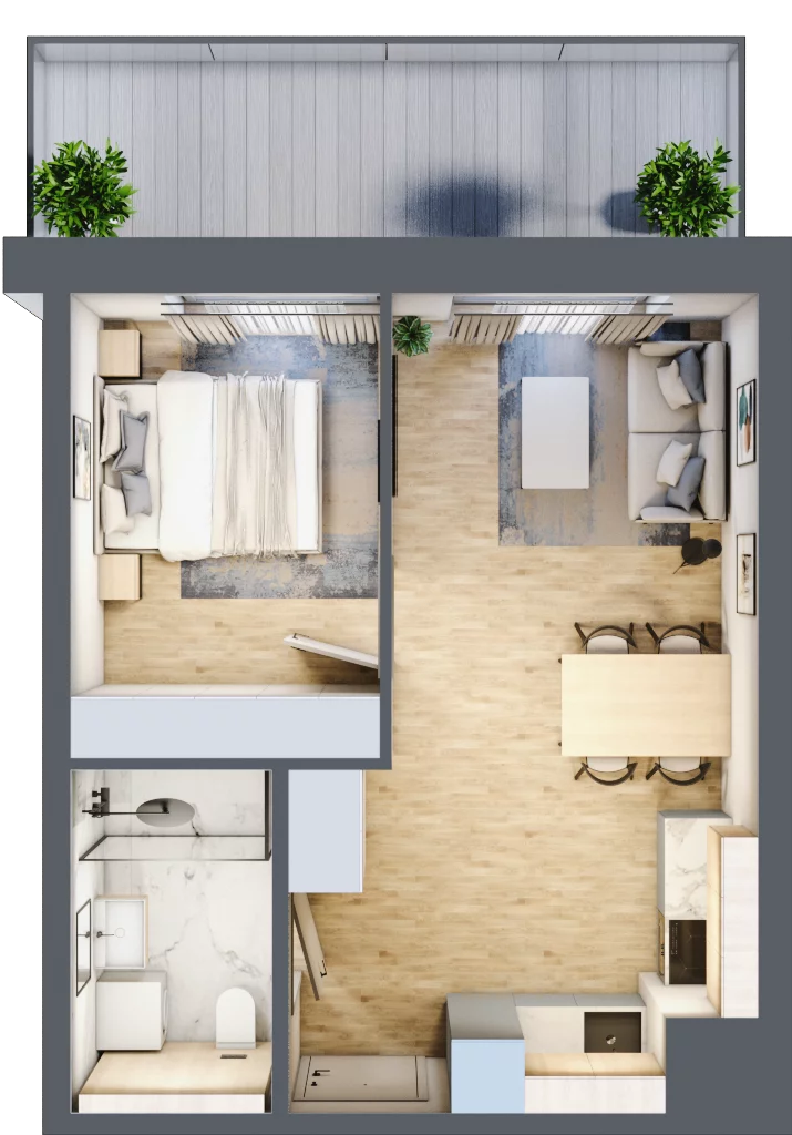 2 pokoje, mieszkanie 35,04 m², piętro 2, oferta nr A.213, Perłowa Przystań Kołobrzeg Etap 2, Kołobrzeg, Osiedle Nr 7 Ogrody, Strefa Uzdrowiska, ul. Kołłątaja