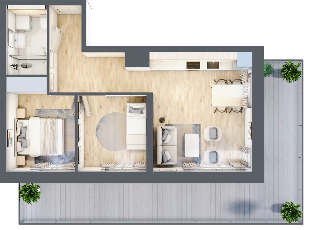 3 pokoje, mieszkanie 49,06 m², piętro 3, oferta nr A.315, Perłowa Przystań Kołobrzeg Etap 2, Kołobrzeg, Osiedle Nr 7 Ogrody, Strefa Uzdrowiska, ul. Kołłątaja
