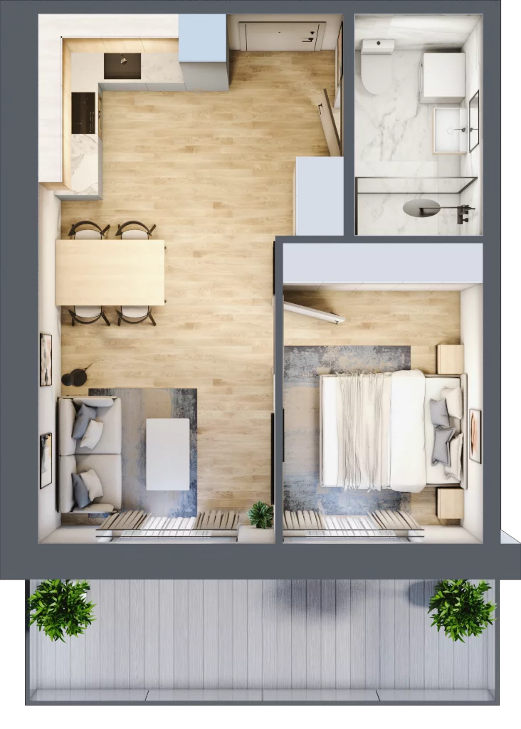 2 pokoje, mieszkanie 35,55 m², parter, oferta nr A.019, Perłowa Przystań Kołobrzeg Etap 2, Kołobrzeg, Osiedle Nr 7 Ogrody, Strefa Uzdrowiska, ul. Kołłątaja