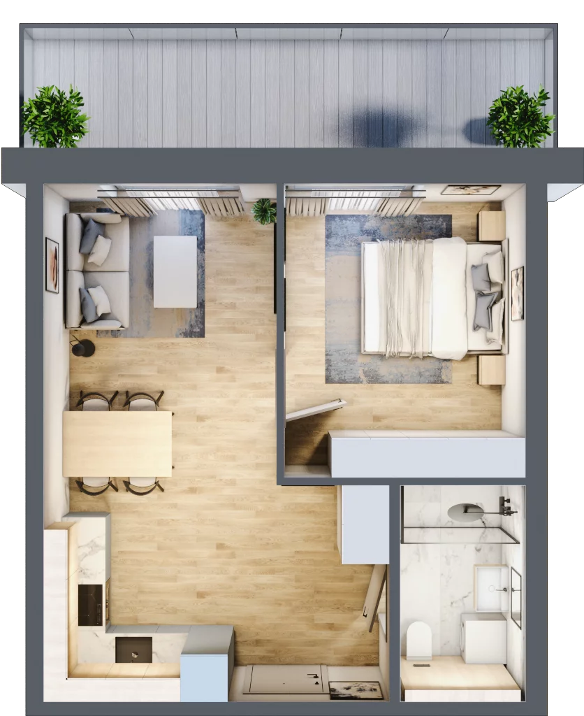 2 pokoje, mieszkanie 39,45 m², piętro 2, oferta nr A.211, Perłowa Przystań Kołobrzeg Etap 2, Kołobrzeg, Osiedle Nr 7 Ogrody, Strefa Uzdrowiska, ul. Kołłątaja