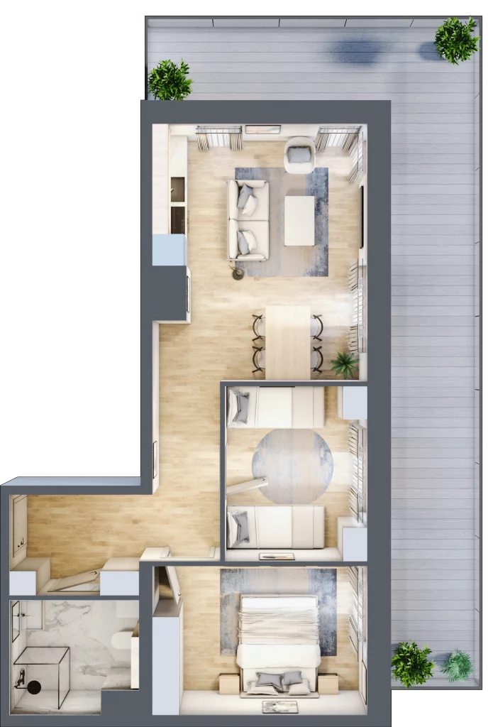 3 pokoje, apartament 50,43 m², piętro 1, oferta nr A.114, Perłowa Przystań Kołobrzeg Etap 2, Kołobrzeg, Osiedle Nr 7 Ogrody, Strefa Uzdrowiska, ul. Kołłątaja