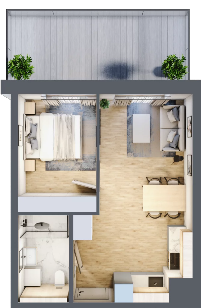 2 pokoje, mieszkanie 35,04 m², parter, oferta nr A.013, Perłowa Przystań Kołobrzeg Etap 2, Kołobrzeg, Osiedle Nr 7 Ogrody, Strefa Uzdrowiska, ul. Kołłątaja