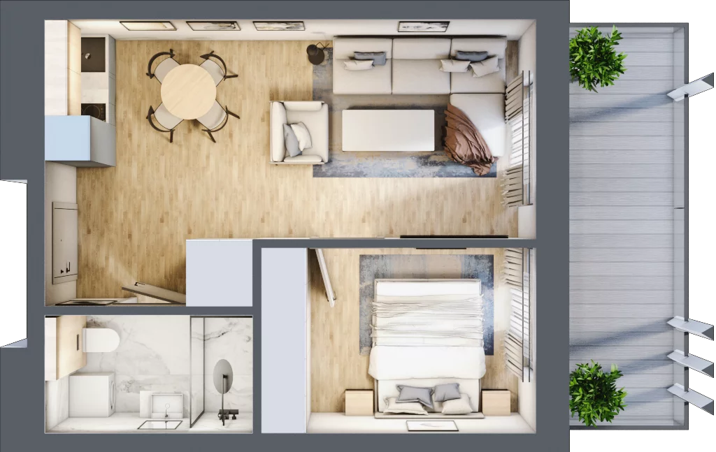 2 pokoje, mieszkanie 35,31 m², piętro 2, oferta nr C.212, Perłowa Przystań Sianożęty etap III, Sianożęty, ul. Sztormowa