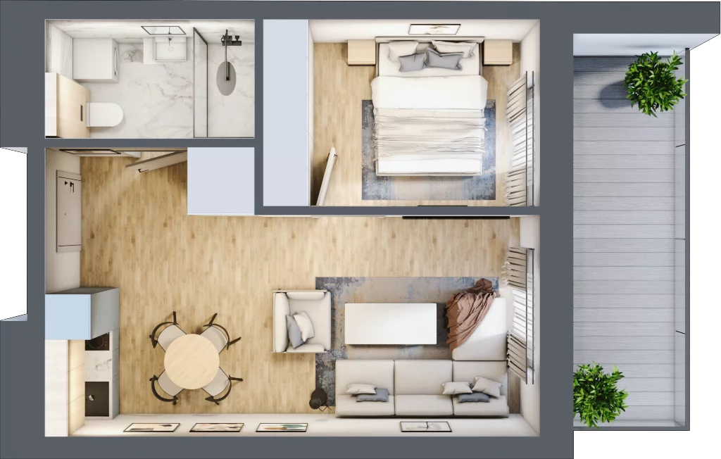 2 pokoje, mieszkanie 35,31 m², piętro 4, oferta nr C.413, Perłowa Przystań Sianożęty etap III, Sianożęty, ul. Sztormowa