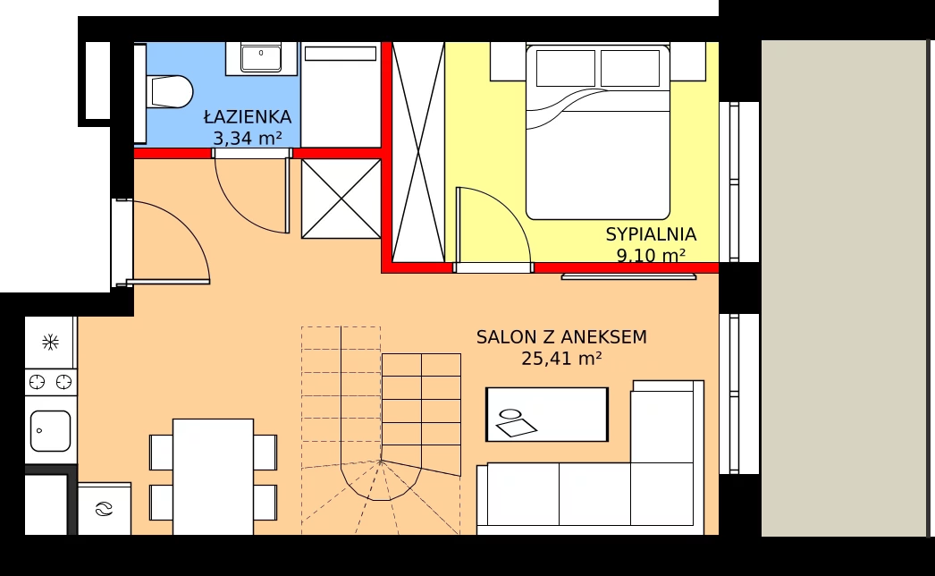 Zalety mieszkania 65.61 m², C.403 - widok na morze