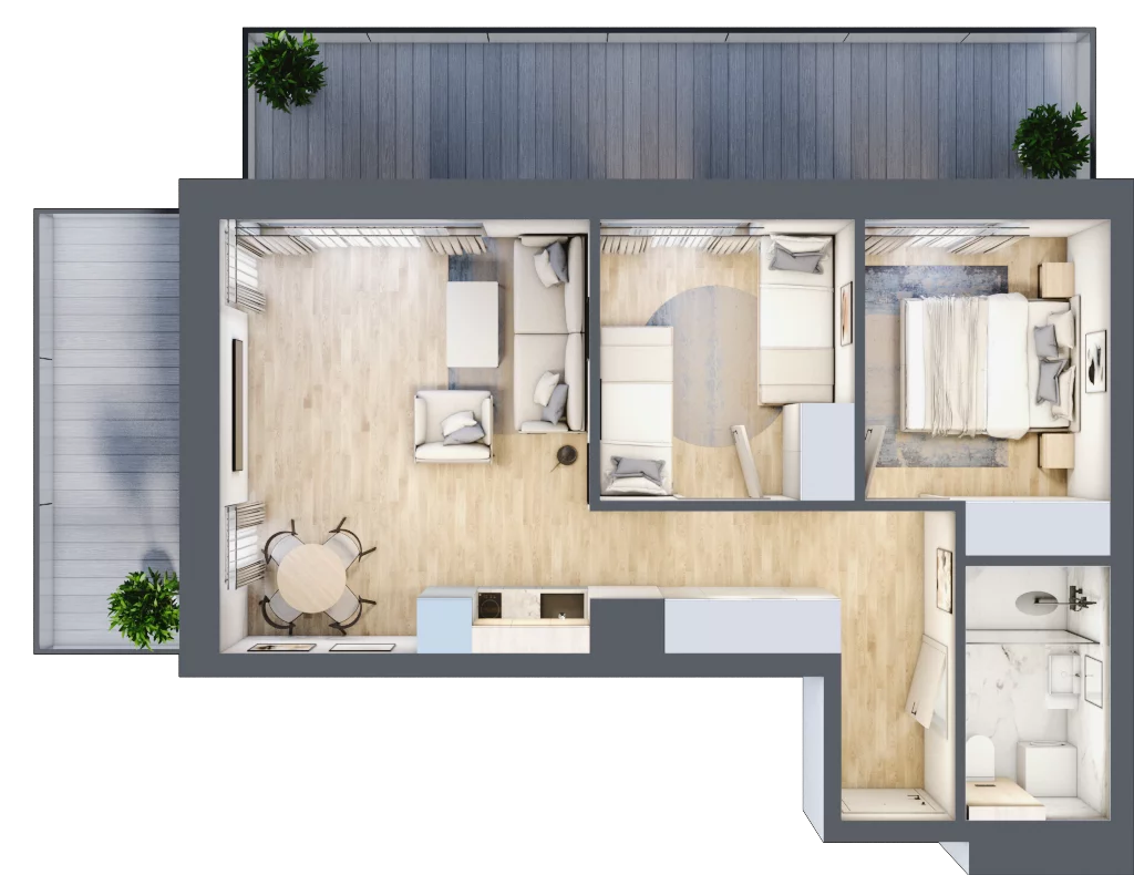 3 pokoje, apartament 49,23 m², parter, oferta nr C.011, Perłowa Przystań Sianożęty etap III, Sianożęty, ul. Sztormowa