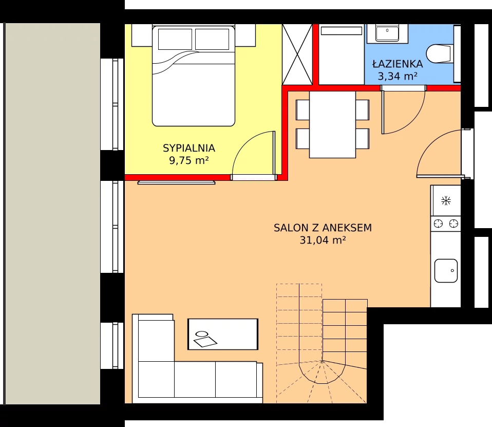 Zalety apartamentu 80.61 m², C.407 - widok na morze
