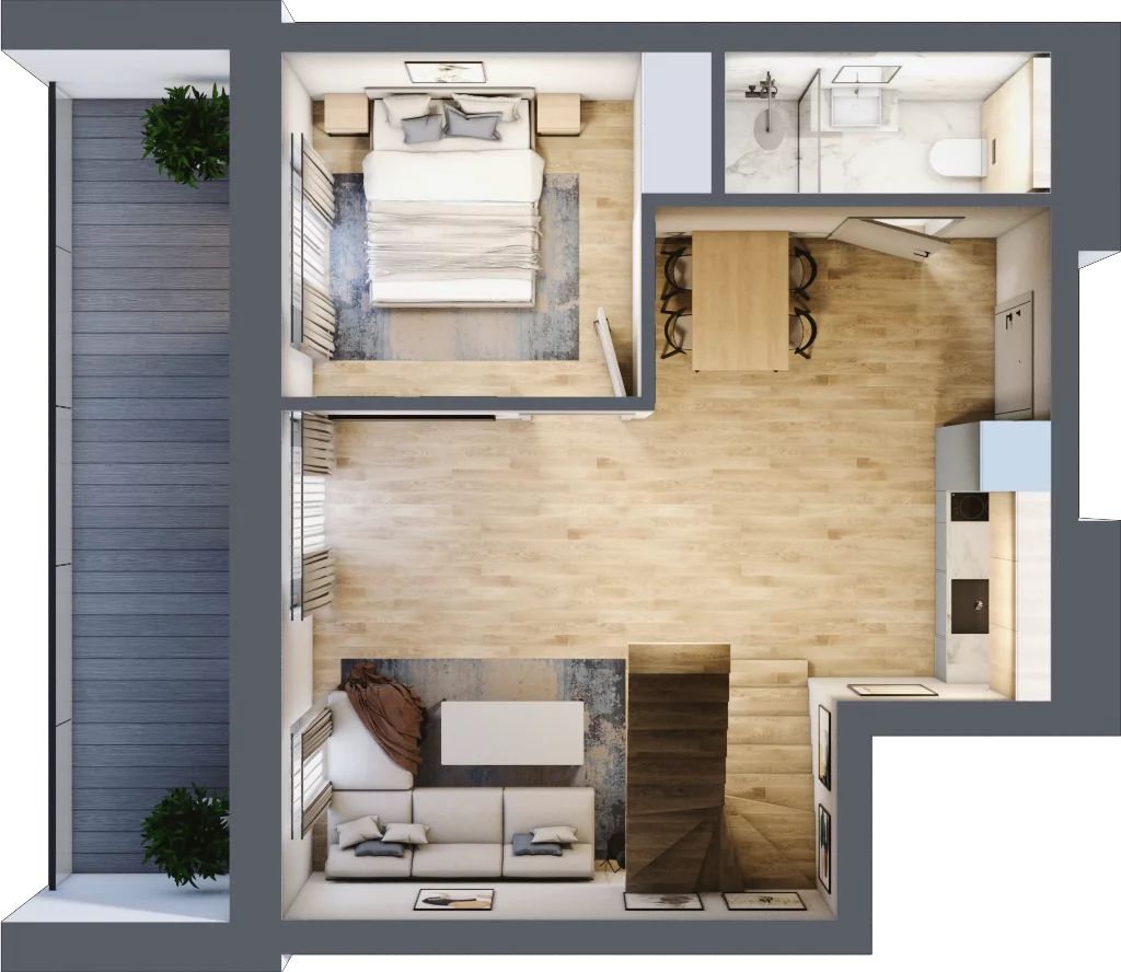 2 pokoje, apartament 80,61 m², piętro 4, oferta nr C.407, Perłowa Przystań Sianożęty etap III, Sianożęty, ul. Sztormowa