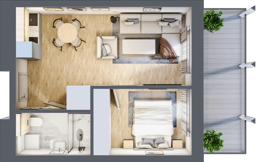 2 pokoje, mieszkanie 35,31 m², piętro 2, oferta nr C.202, Perłowa Przystań Sianożęty etap III, Sianożęty, ul. Sztormowa