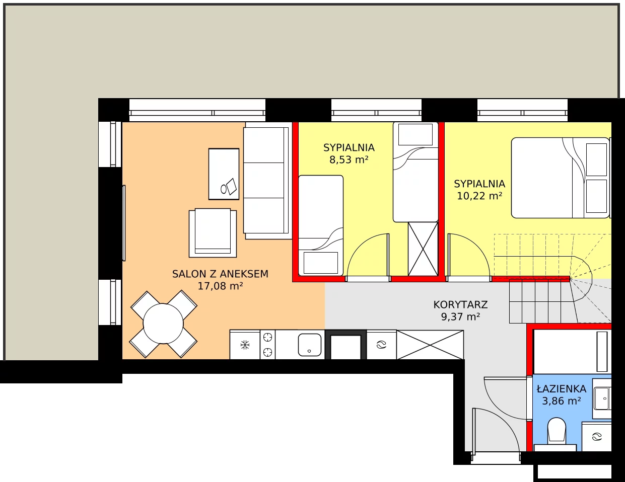Zalety apartamentu 94.72 m², C.411 - widok na morze