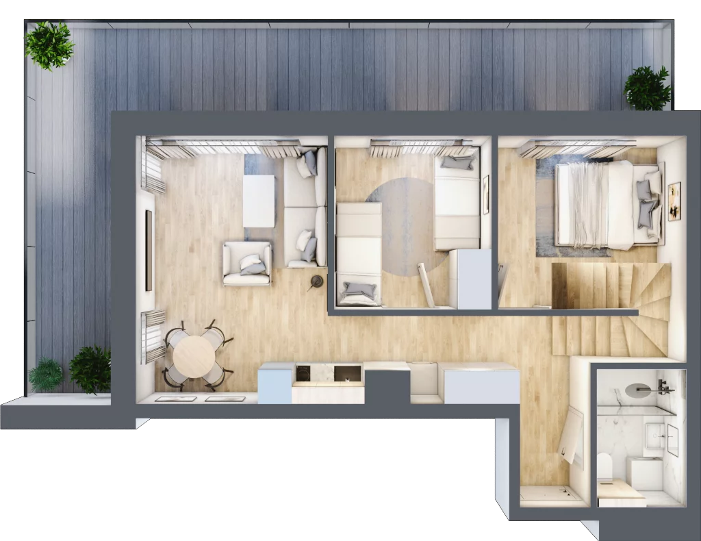 3 pokoje, apartament 94,72 m², piętro 4, oferta nr C.411, Perłowa Przystań Sianożęty etap III, Sianożęty, ul. Sztormowa