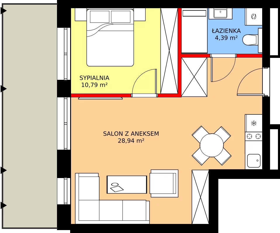 Zalety mieszkania 44.12 m², C.207 - widok na morze