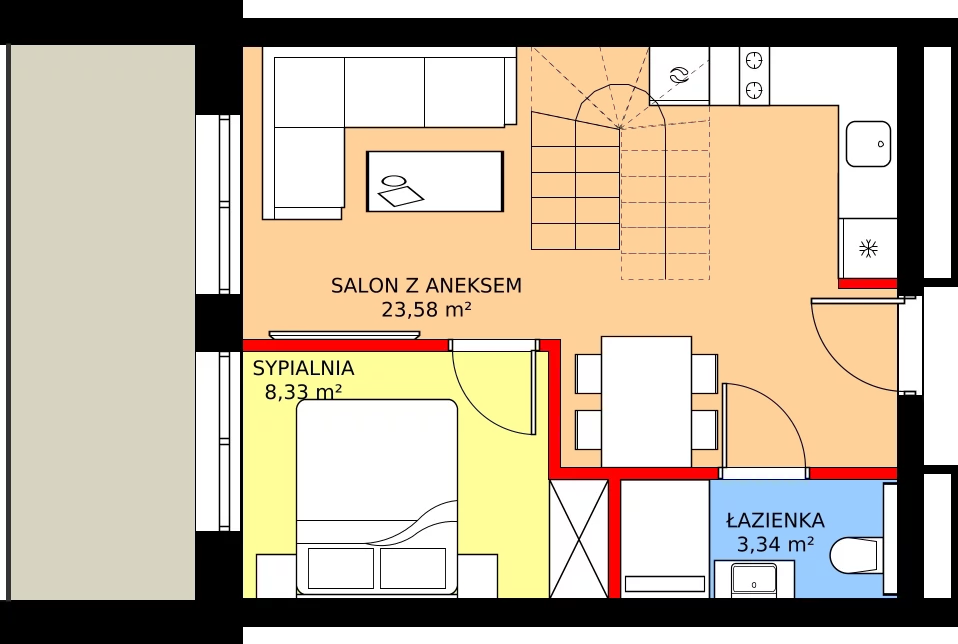 Zalety apartamentu 63.01 m², C.405 - widok na morze