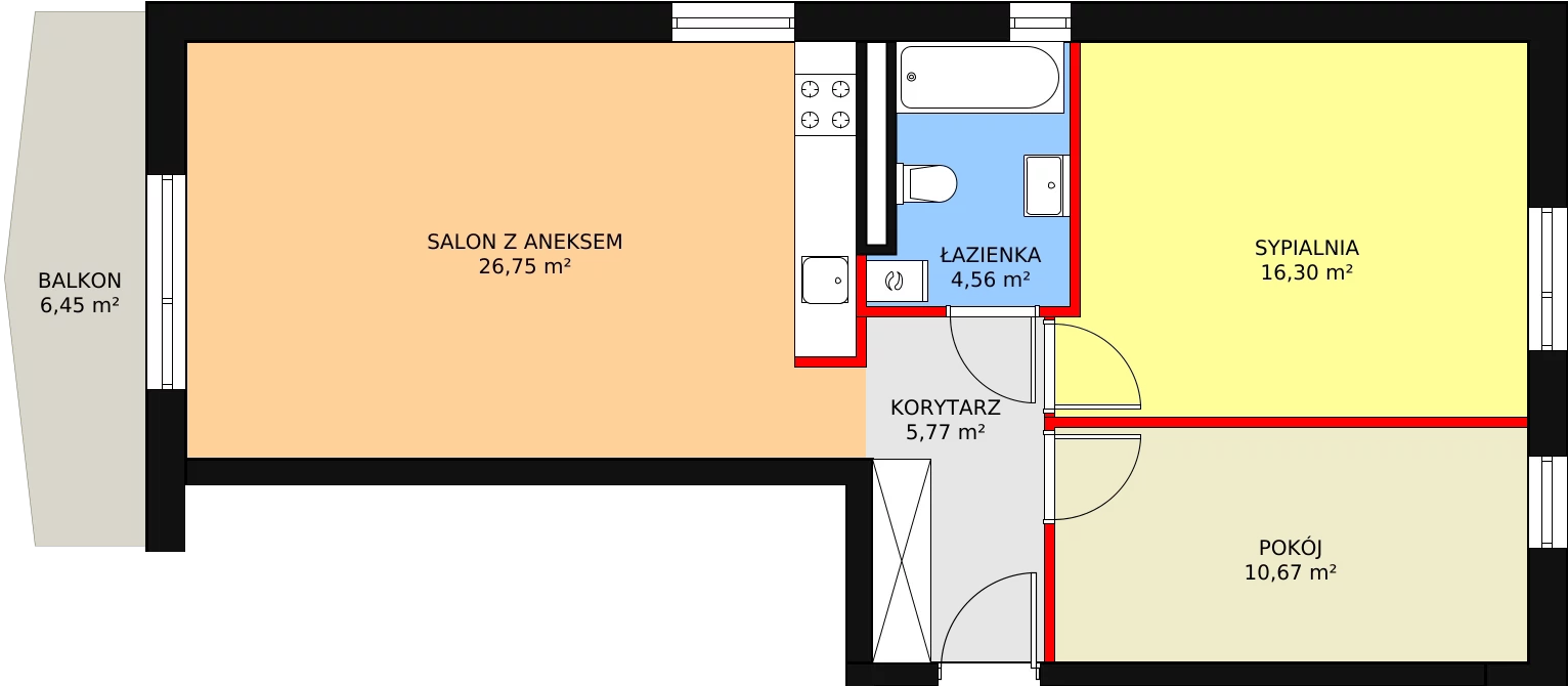 Mieszkanie 64,05 m², piętro 2, oferta nr W2/M7, Osiedle Nelle II, Wrocław, Lipa Piotrowska, Psie Pole, ul. Waniliowa