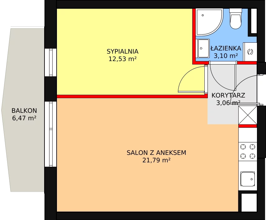 Mieszkanie 40,48 m², piętro 2, oferta nr W2/M8, Osiedle Nelle II, Wrocław, Lipa Piotrowska, Psie Pole, ul. Waniliowa