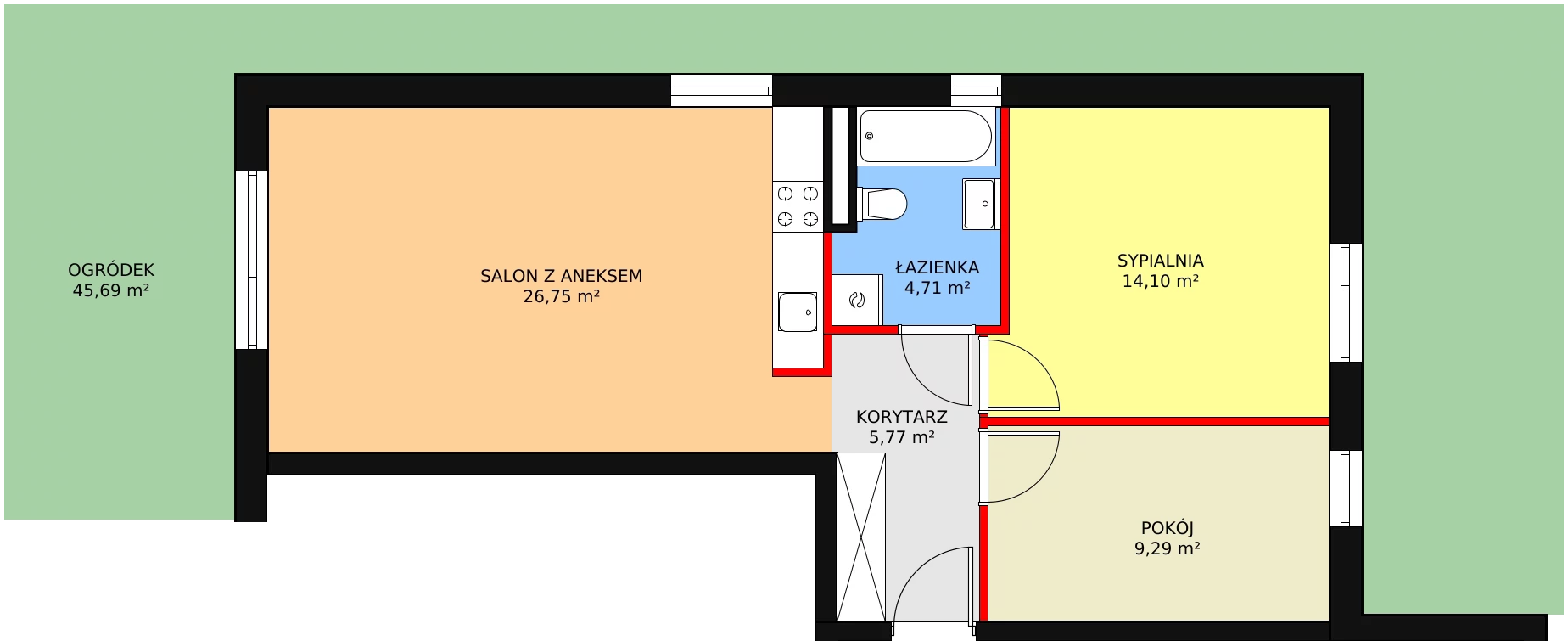 Mieszkanie 60,62 m², parter, oferta nr W3/M1, Osiedle Nelle II, Wrocław, Lipa Piotrowska, Psie Pole, ul. Waniliowa