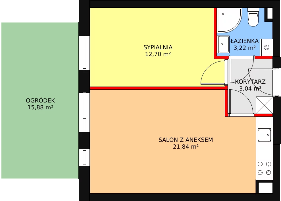 Mieszkanie 40,80 m², parter, oferta nr W3/M2, Osiedle Nelle II, Wrocław, Lipa Piotrowska, Psie Pole, ul. Waniliowa