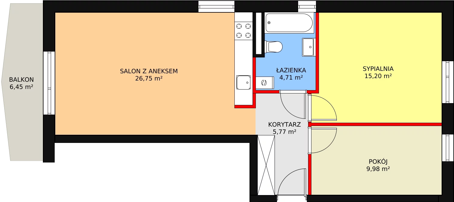 Mieszkanie 62,41 m², piętro 1, oferta nr W3/M4, Osiedle Nelle II, Wrocław, Lipa Piotrowska, Psie Pole, ul. Waniliowa