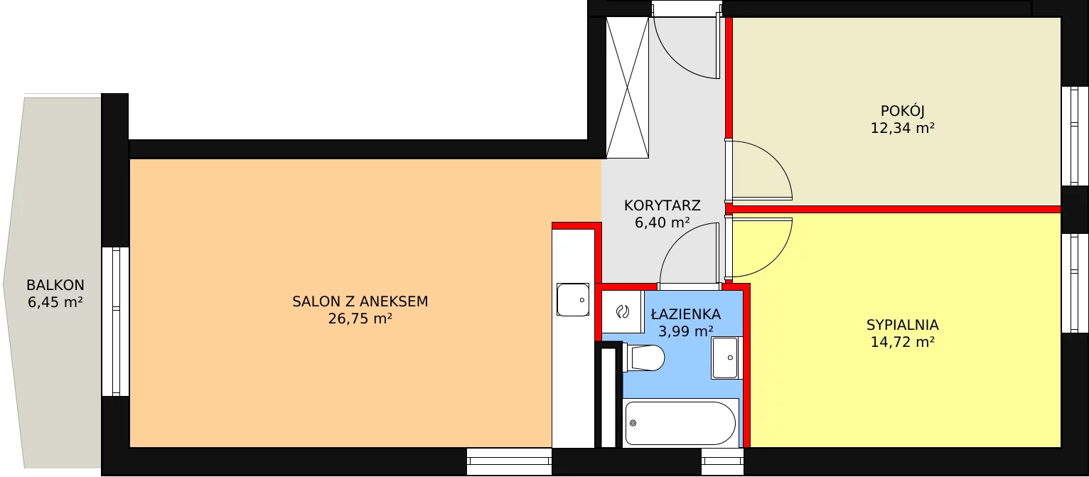 Mieszkanie 64,20 m², piętro 2, oferta nr W3/M9, Osiedle Nelle II, Wrocław, Lipa Piotrowska, Psie Pole, ul. Waniliowa