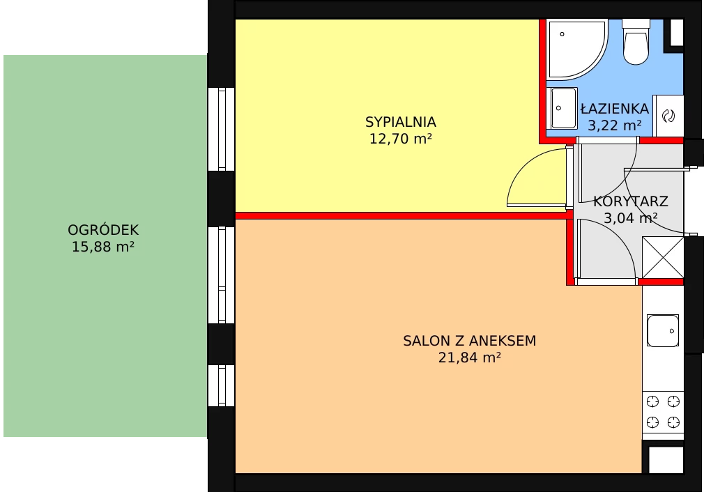 Mieszkanie 40,80 m², parter, oferta nr W4/M2, Osiedle Nelle II, Wrocław, Lipa Piotrowska, Psie Pole, ul. Waniliowa