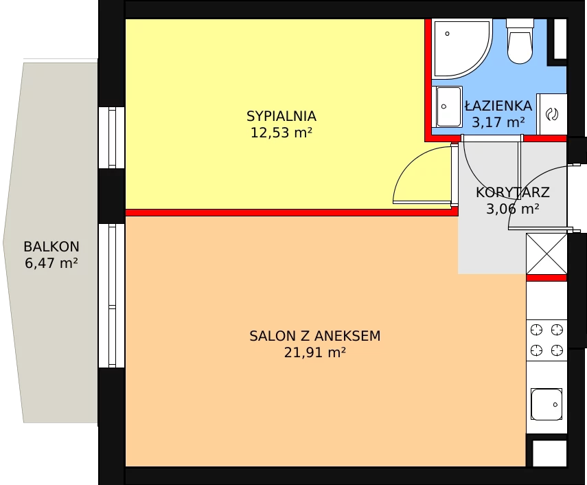 Mieszkanie 40,67 m², piętro 1, oferta nr W4/M5, Osiedle Nelle II, Wrocław, Lipa Piotrowska, Psie Pole, ul. Waniliowa