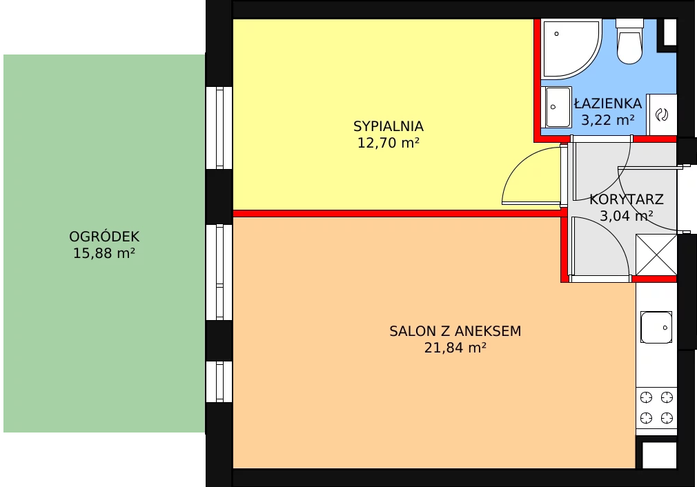 Mieszkanie 40,80 m², parter, oferta nr W5/M2, Osiedle Nelle II, Wrocław, Lipa Piotrowska, Psie Pole, ul. Waniliowa