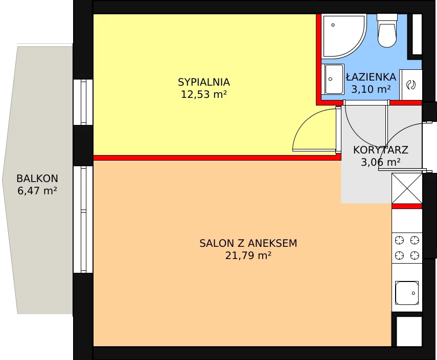 Mieszkanie 40,48 m², piętro 2, oferta nr W5/M8, Osiedle Nelle II, Wrocław, Lipa Piotrowska, Psie Pole, ul. Waniliowa