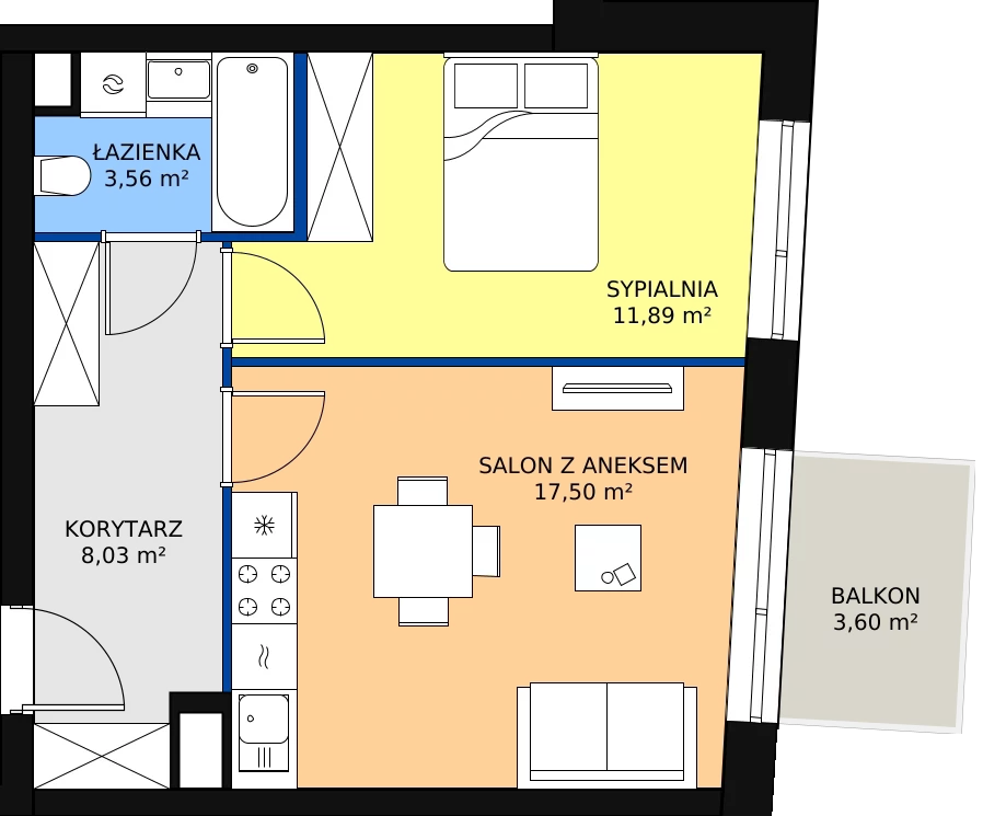 Zalety mieszkania 40.81 m², 5