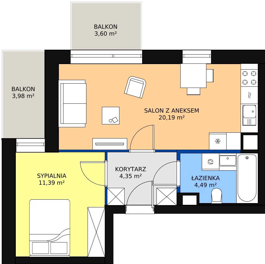 Zalety mieszkania 40.07 m², 20
