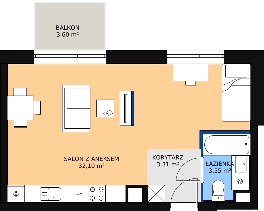 Zalety mieszkania 38.61 m², 29
