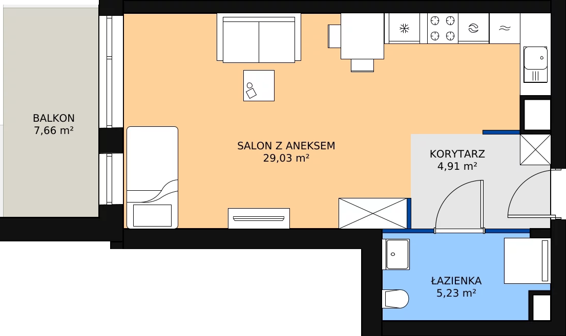 Zalety mieszkania 38.92 m², 39