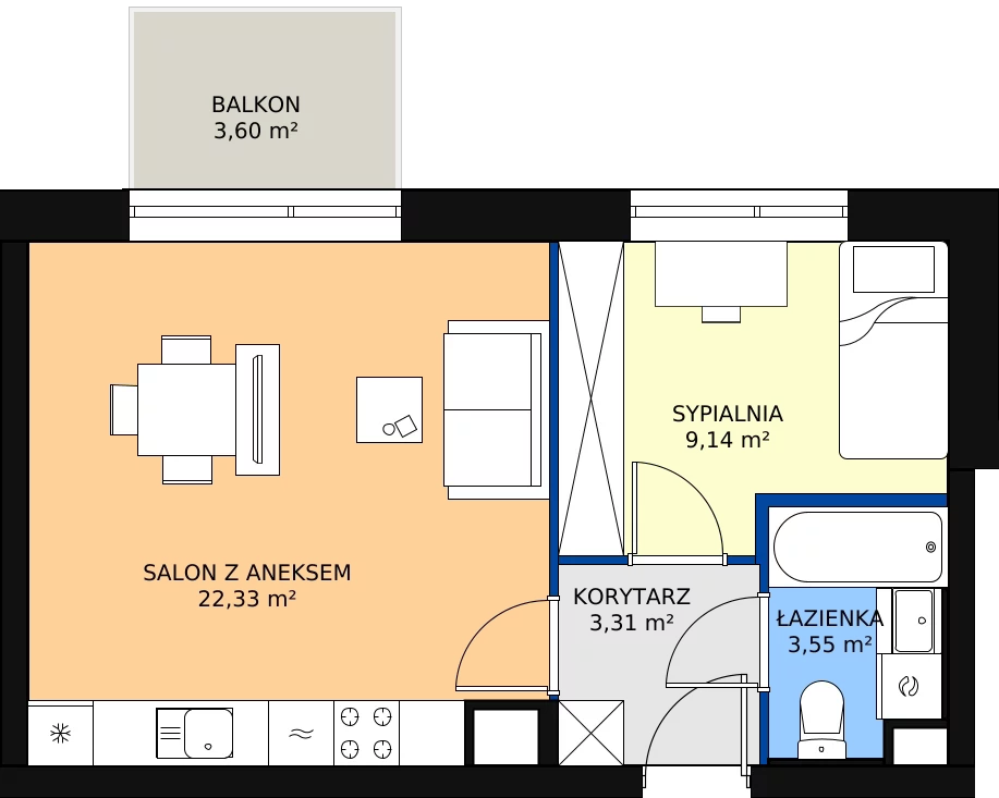 Zalety mieszkania 38.02 m², 68