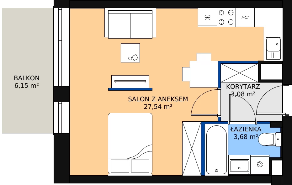 Zalety mieszkania 33.94 m², 71