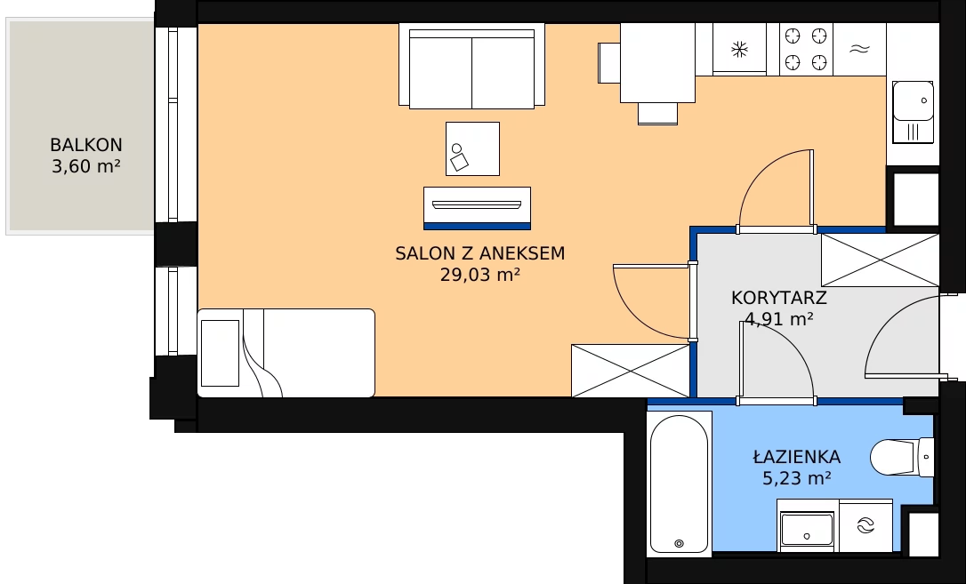 Zalety mieszkania 38.67 m², 75