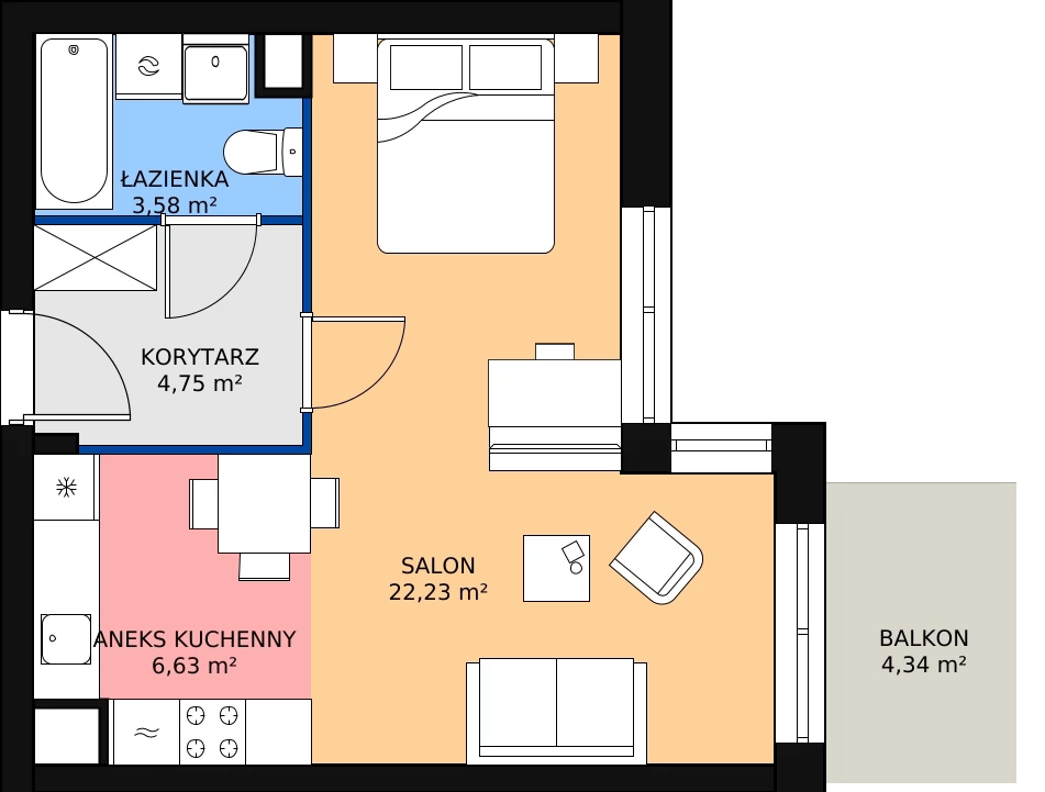 Zalety mieszkania 37.06 m², 14