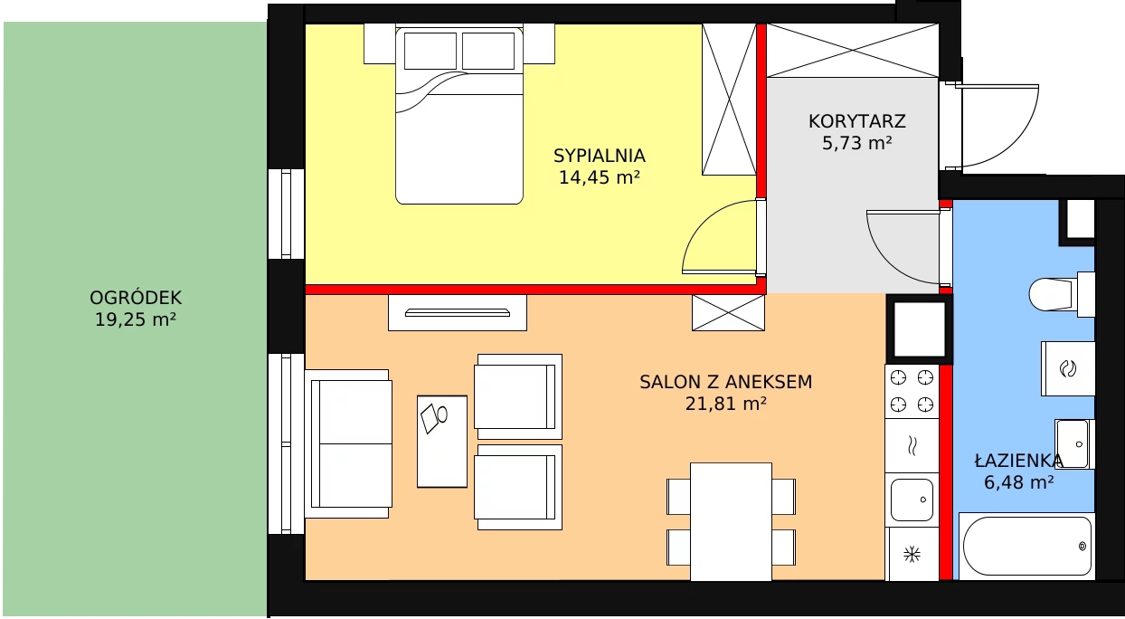 Mieszkanie 49,90 m², parter, oferta nr 0.3, Seaport, Gdynia, Grabówek, ul. Kołłątaja 18