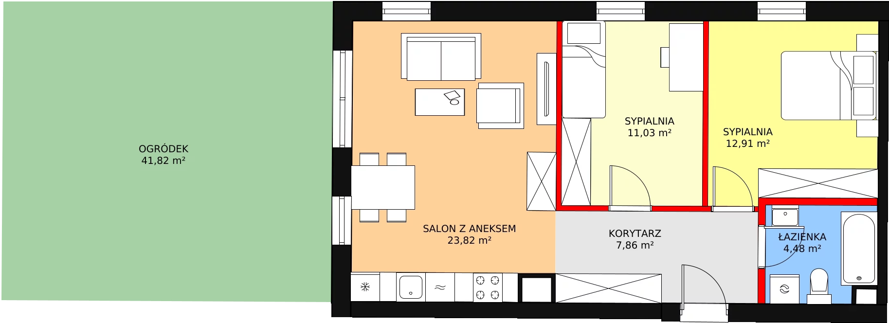 Mieszkanie 62,07 m², parter, oferta nr 0.8, Seaport, Gdynia, Grabówek, ul. Kołłątaja 18