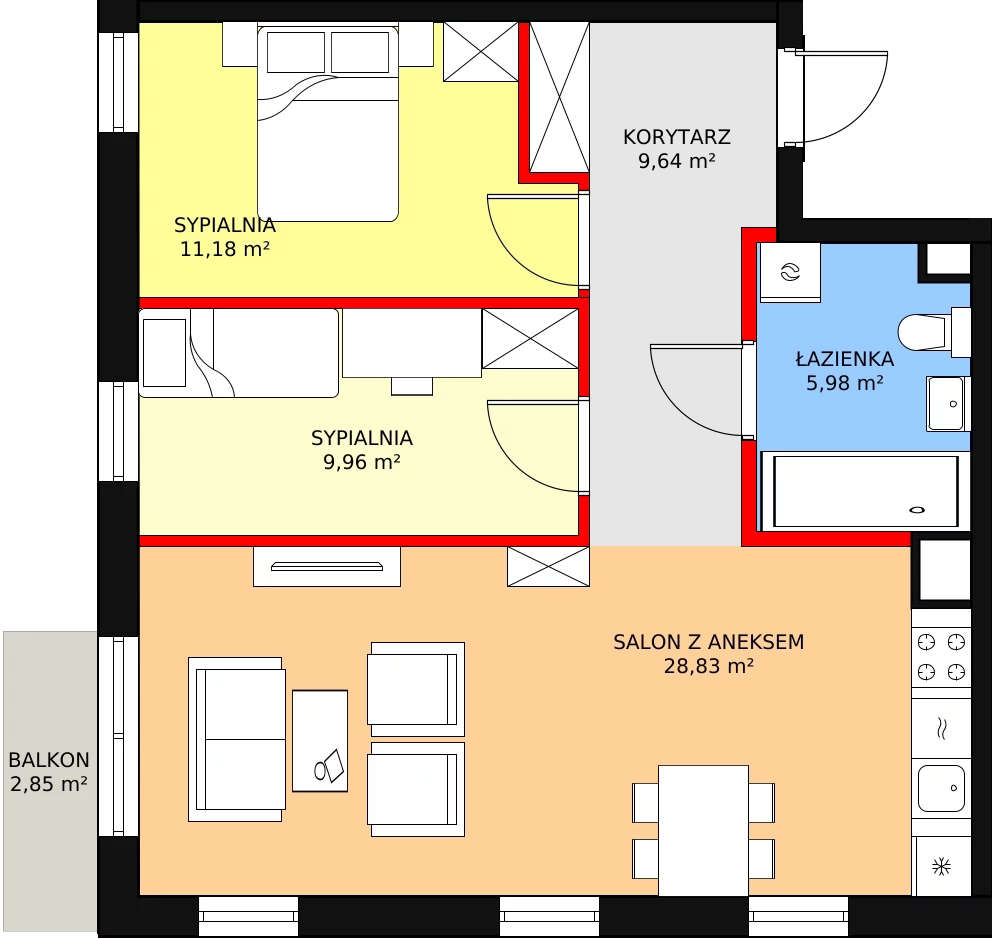 Mieszkanie 67,90 m², piętro 1, oferta nr 1.7, Seaport, Gdynia, Grabówek, ul. Kołłątaja 18