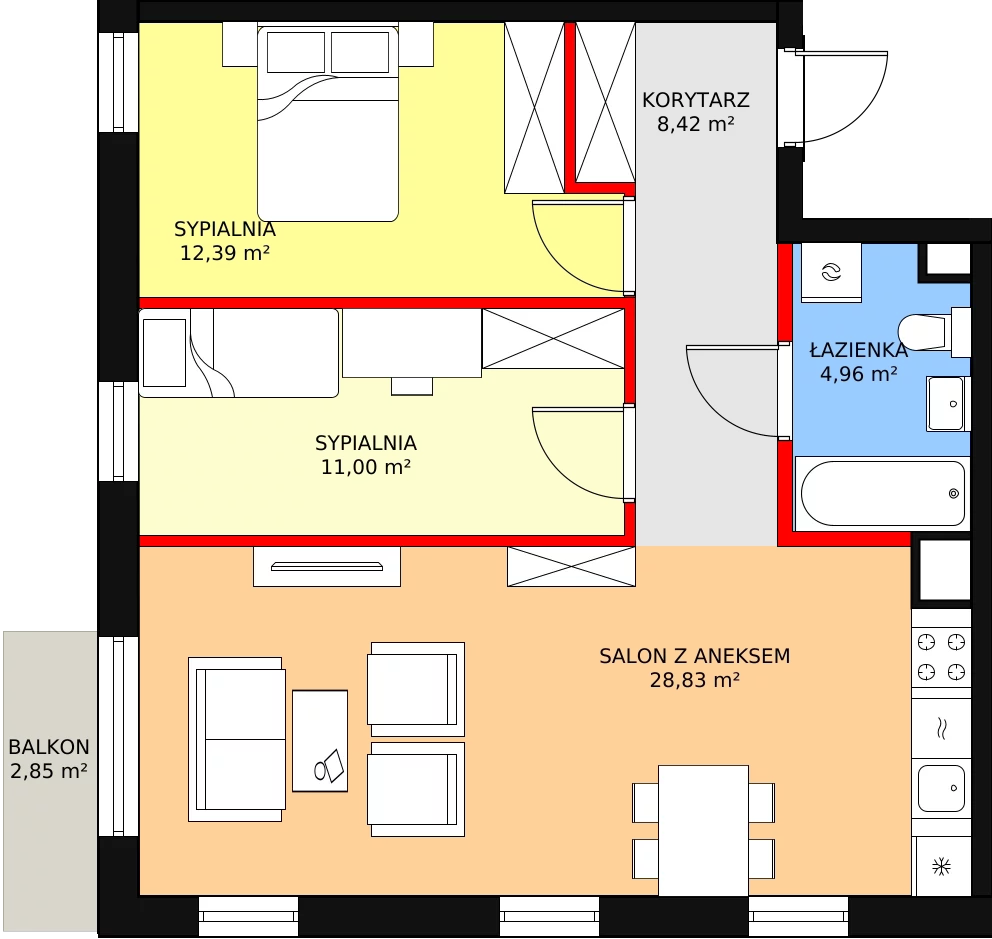 Mieszkanie 67,90 m², piętro 3, oferta nr 3.7, Seaport, Gdynia, Grabówek, ul. Kołłątaja 18