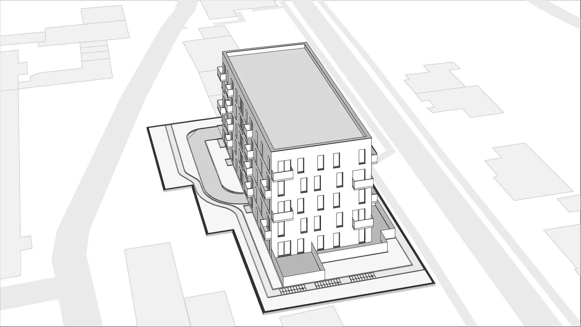 Wirtualna makieta 3D apartamentu 42.39 m², 0.5