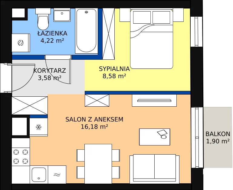 1 pokój, apartament 33,70 m², parter, oferta nr 0.1, Seaport, Gdynia, Grabówek, ul. Kołłątaja 18