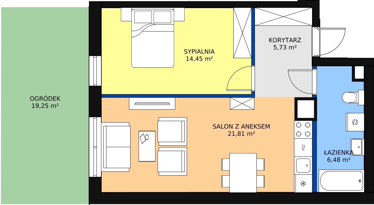 2 pokoje, apartament 49,90 m², parter, oferta nr 0.3, Seaport, Gdynia, Grabówek, ul. Kołłątaja 18