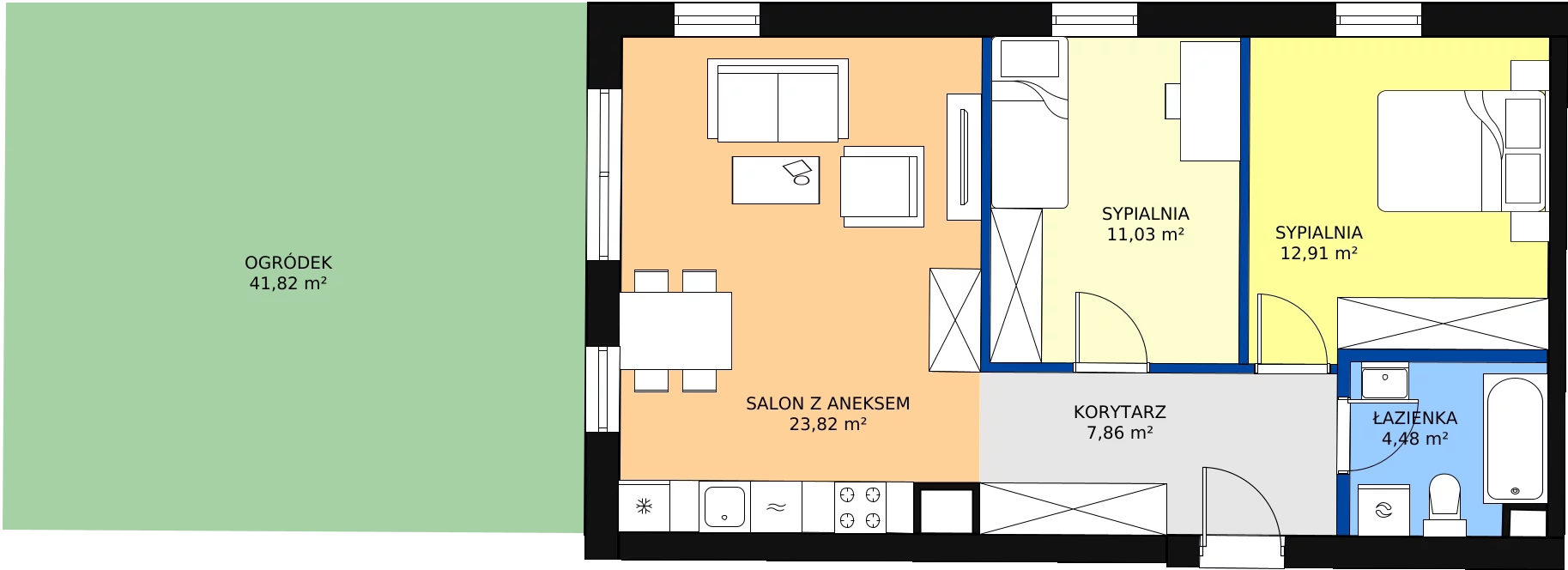 3 pokoje, apartament 62,07 m², parter, oferta nr 0.8, Seaport, Gdynia, Grabówek, ul. Kołłątaja 18